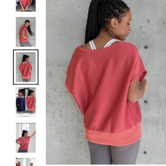 NWT SAVVI XS-SM Garnet Rose Ribbed Kimono Sleeve KARLI Top - Picture 3 of 12